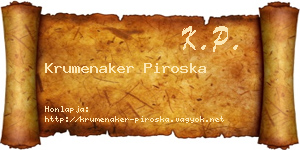 Krumenaker Piroska névjegykártya