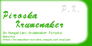 piroska krumenaker business card